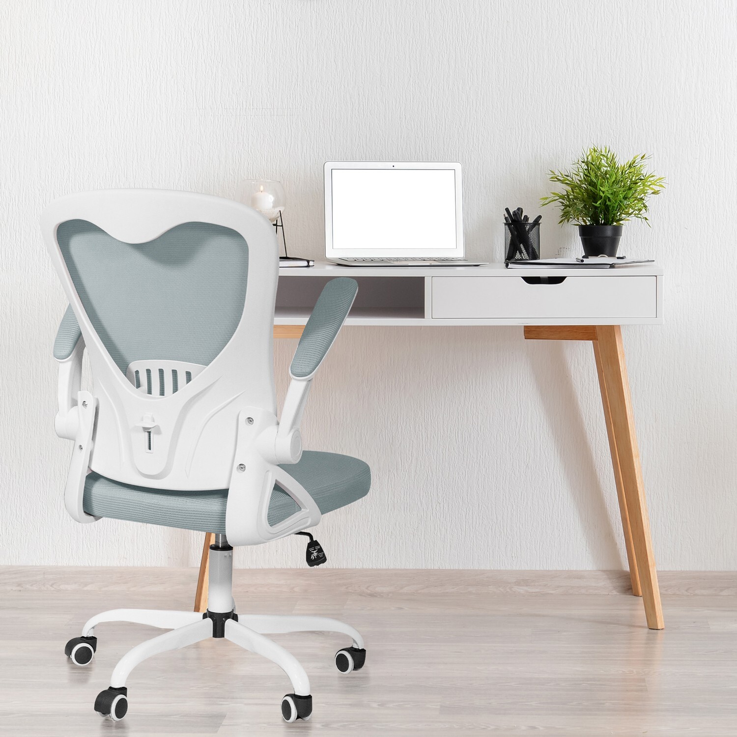 Gray Office Chair Executive Mesh Office Chair Ergonomic Indoor Home Desk Chair gallery