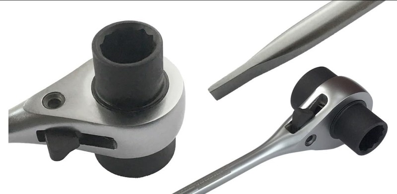 RatchetScrench Chainsaw Maintenance Tool – Dual 13 mm & 19 mm T-Bar Wrench – ... gallery
