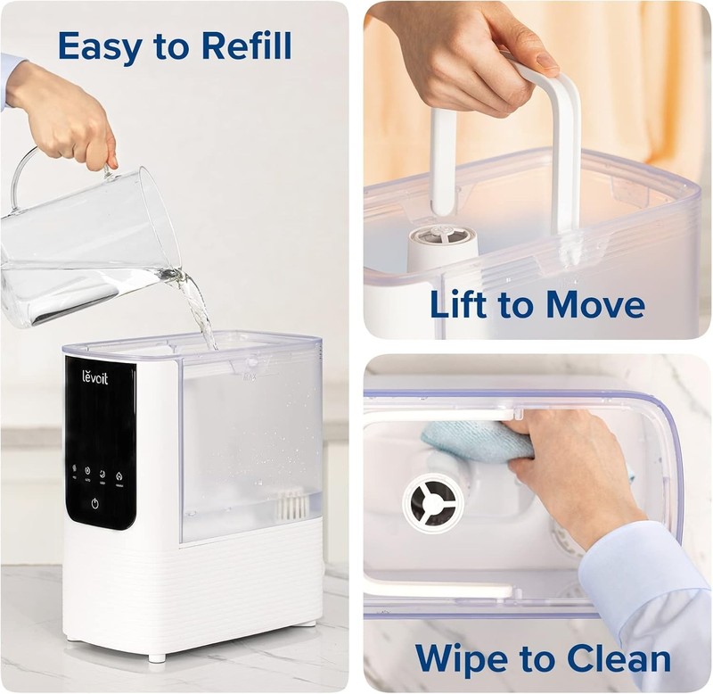 LEVOIT Humidifiers for Home, Smart Warm/Cool Mist Air Humidifier, OasisMist4.5L gallery