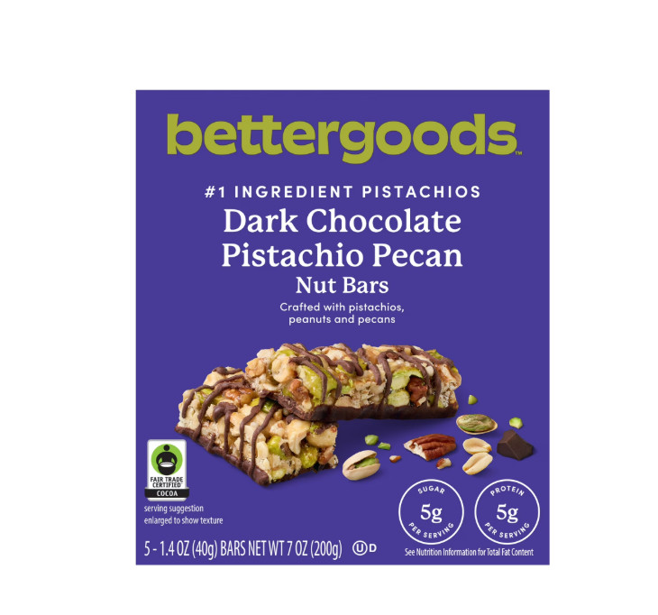 bettergoods Dark Chocolate Pistachio & Pecan Nut Bars, 1.4 oz Bars (5 Count) gallery