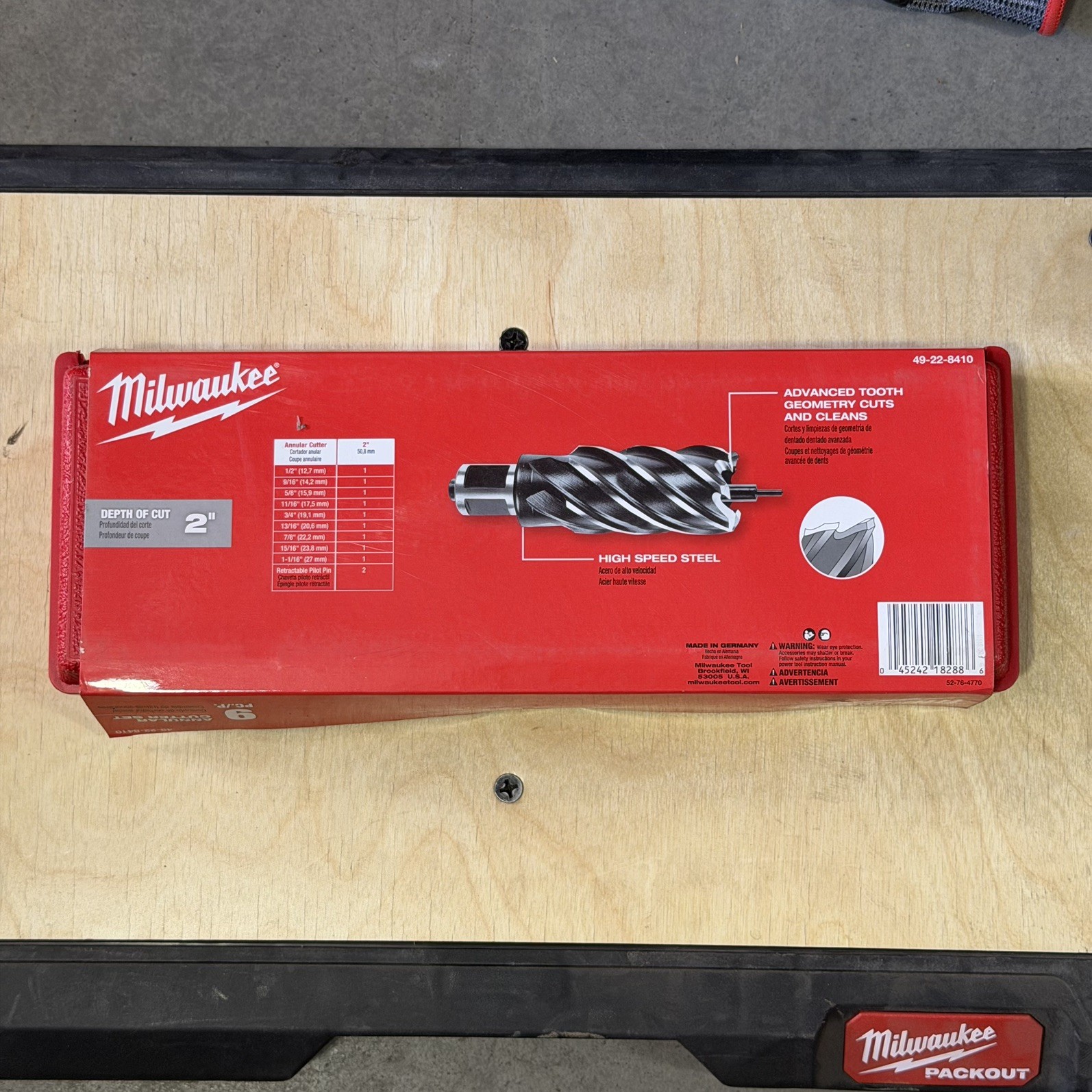 49-22-8410 Milwaukee Annular Cutter Kit Set of 9 Cutters 1/2" to 1-1/16" gallery
