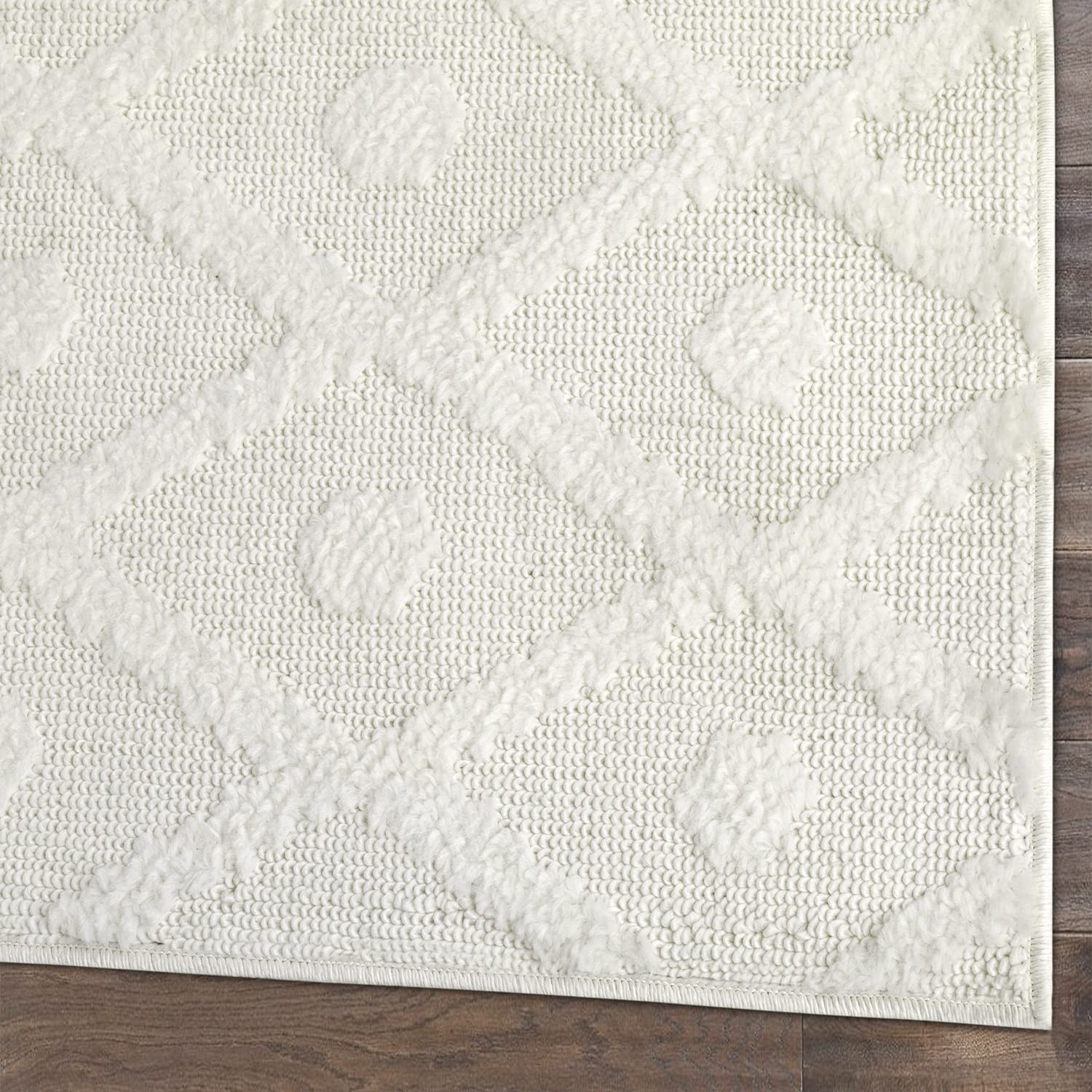 Antep Rugs Palafito 2x10 Geometric Shag Diamond High-Low Pile Textured Indoor... gallery