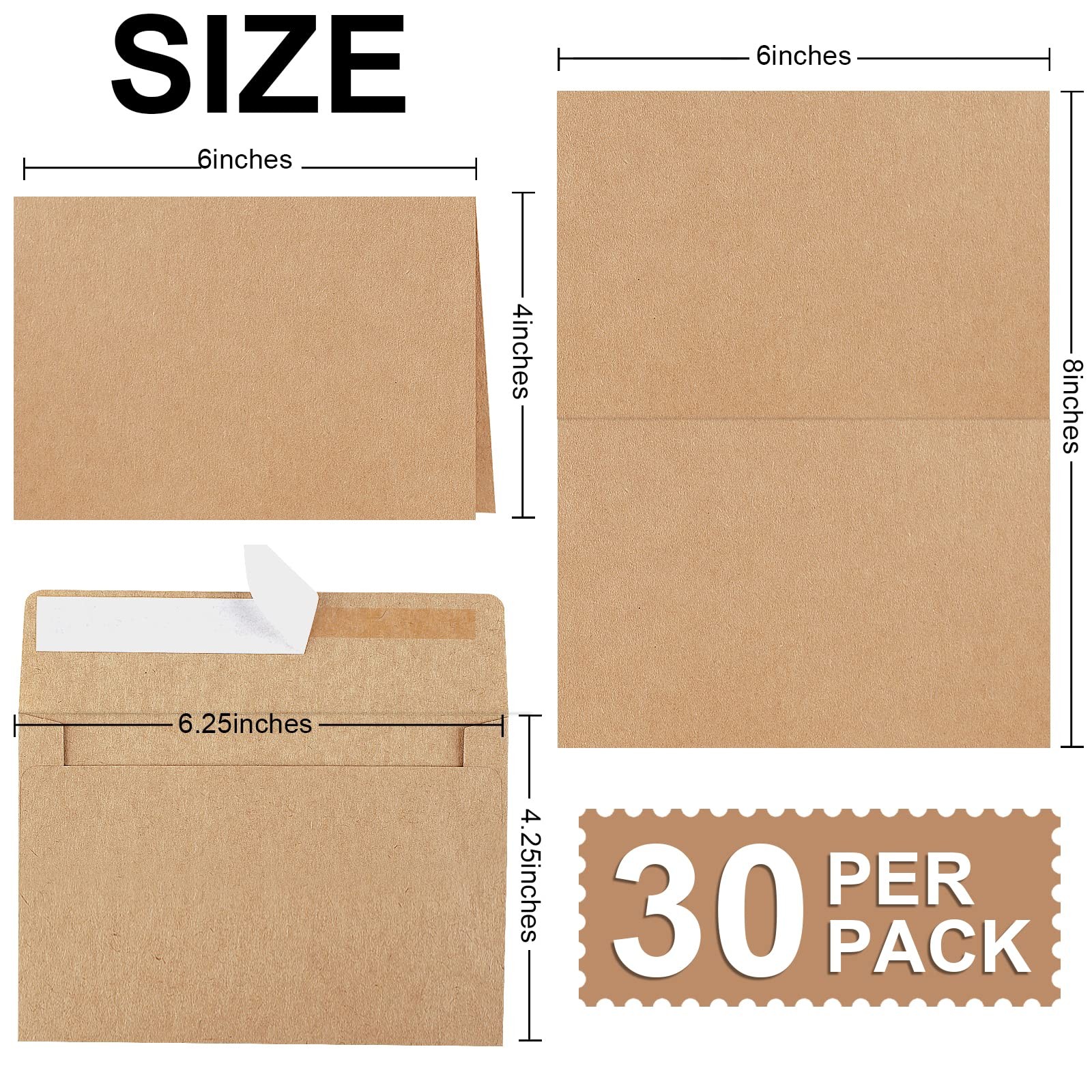 Blank Cards and Envelopes 4x6, 30 Pack Brown Invitation Cardstock with Envelo... gallery