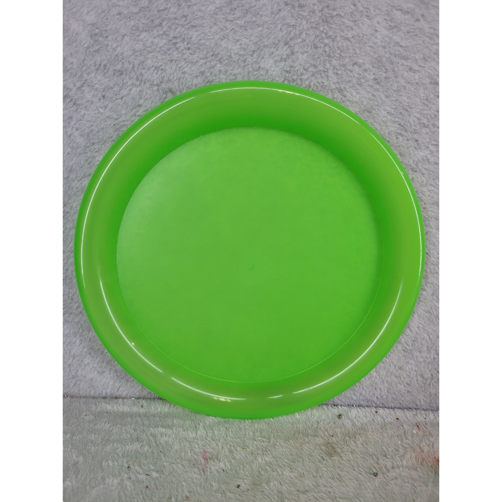 Set Of 4 Plastic 9.5" Plates Round Serving Dishes Green Pink Blue Orange gallery