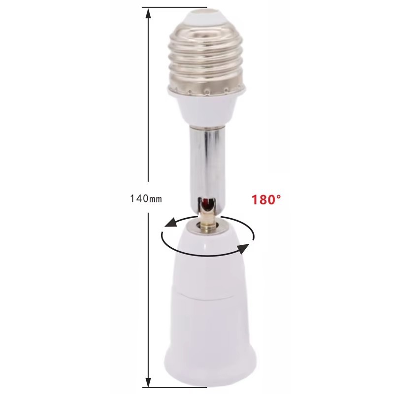 E27 to E27 Lamp Base Extension Socket 180 Degree Rotation Light Holder gallery