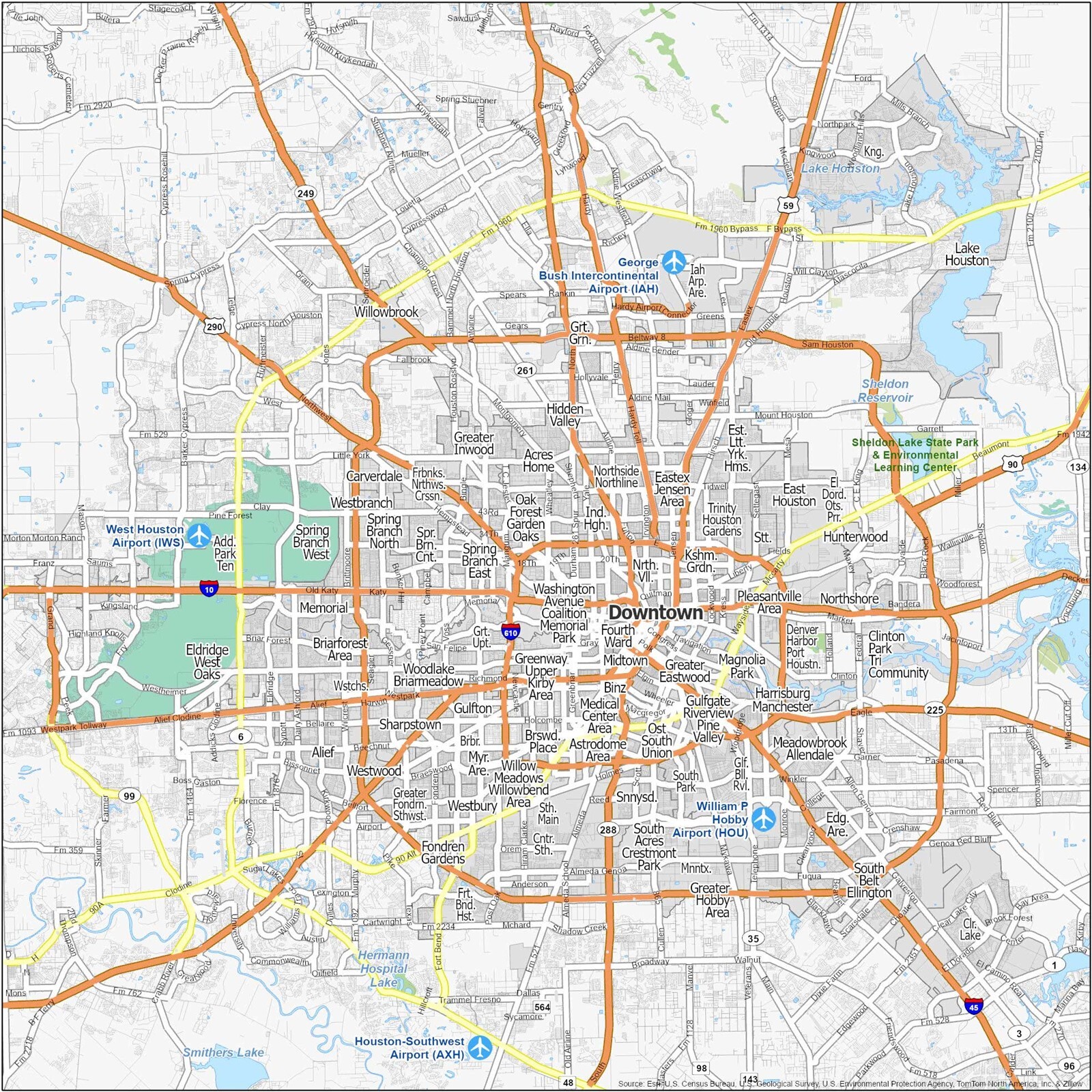 Houston Neighborhood Map GLOSSY POSTER PICTURE PHOTO PRINT BANNER 12066 gallery