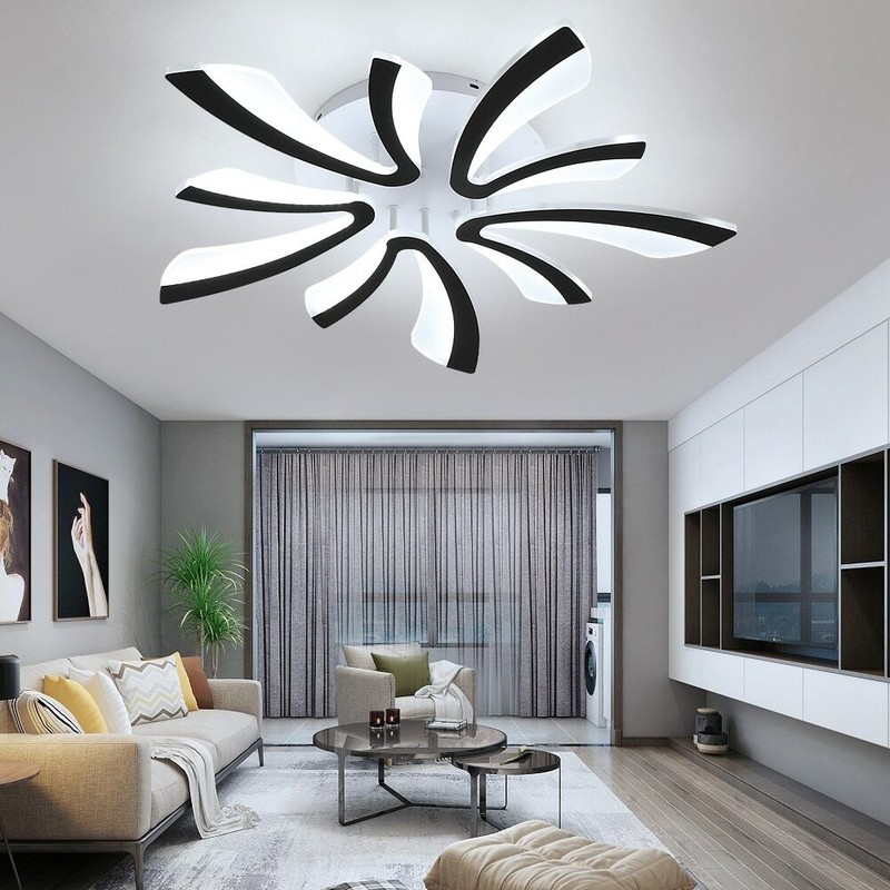 Modern LED Chandelier V-Shape Ceiling Light Flush Mount Living Room Bedroom Lamp gallery
