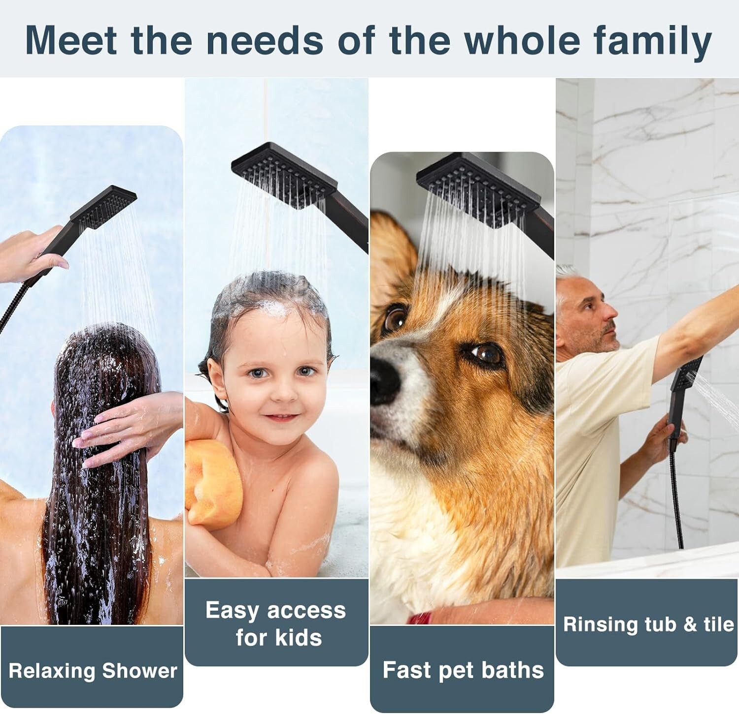 New BRIGHT SHOWERS Handheld Shower Head Set with 60'' Shower Hose PSS3490-06 gallery