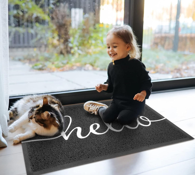 Door Mat outside inside Hello Doormat, 30"X17.5", Durable Floor Mat Non Slip Mat gallery