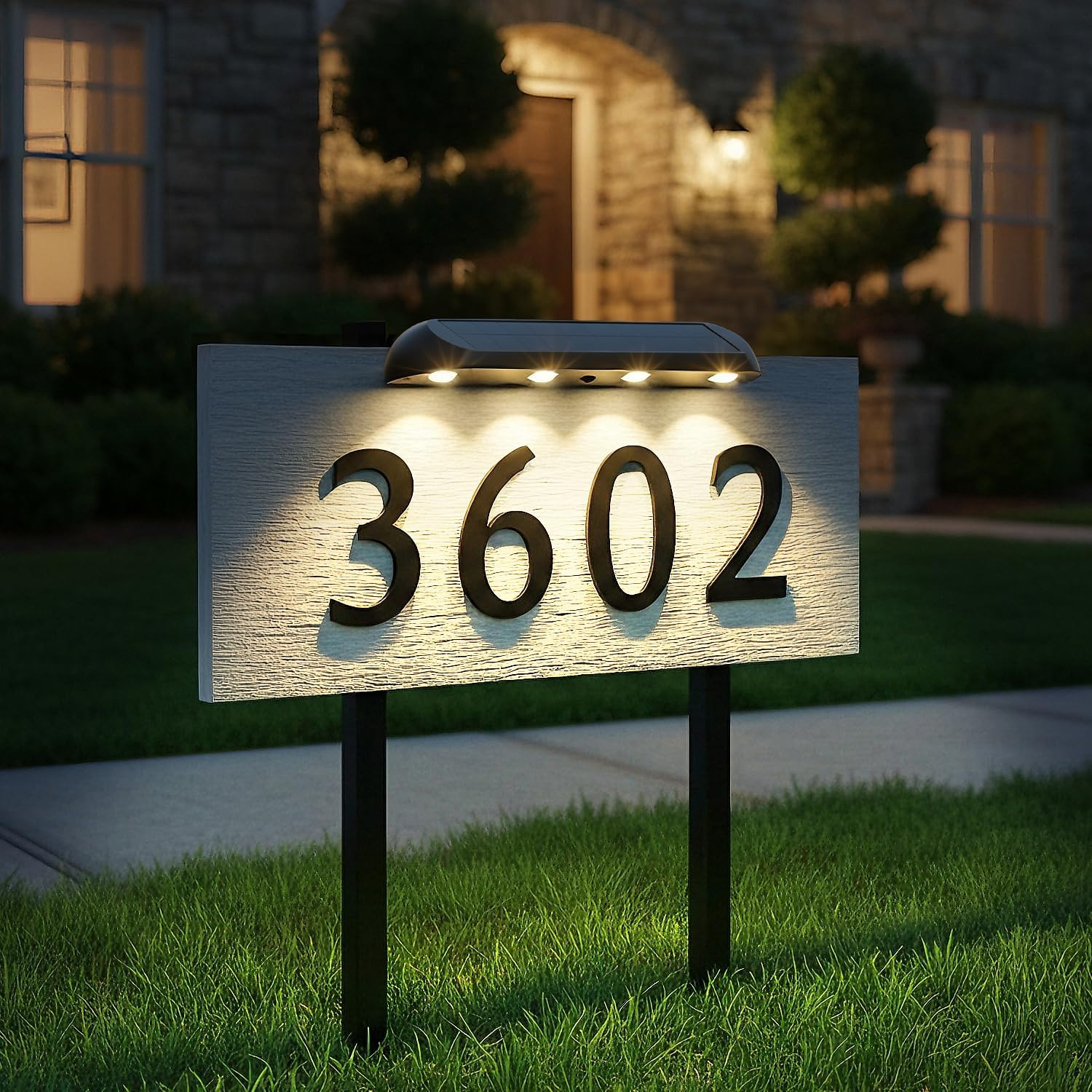 Solar Address Sign Light with 3 Color Temps(3000K/6000K)–30H Runtime, Dusk to Da gallery