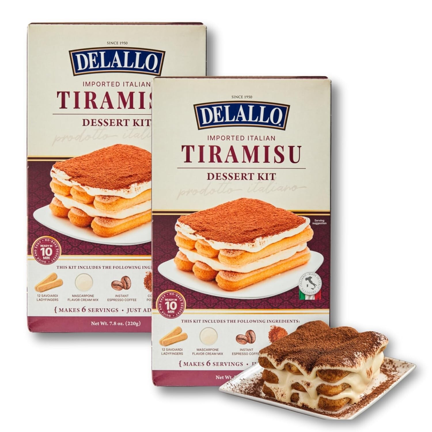 DeLallo Tiramisu Complete Dessert Kit, No-Bake Italian Cake Mix, Italy (2-Pack) gallery