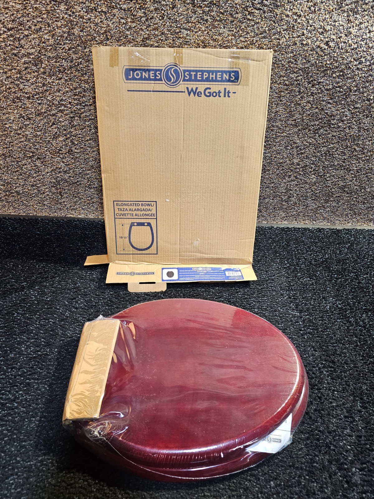 Jones Stephens C2B1E16BR Mahogany Designer Wood Toilet Seat with Piano Finish gallery