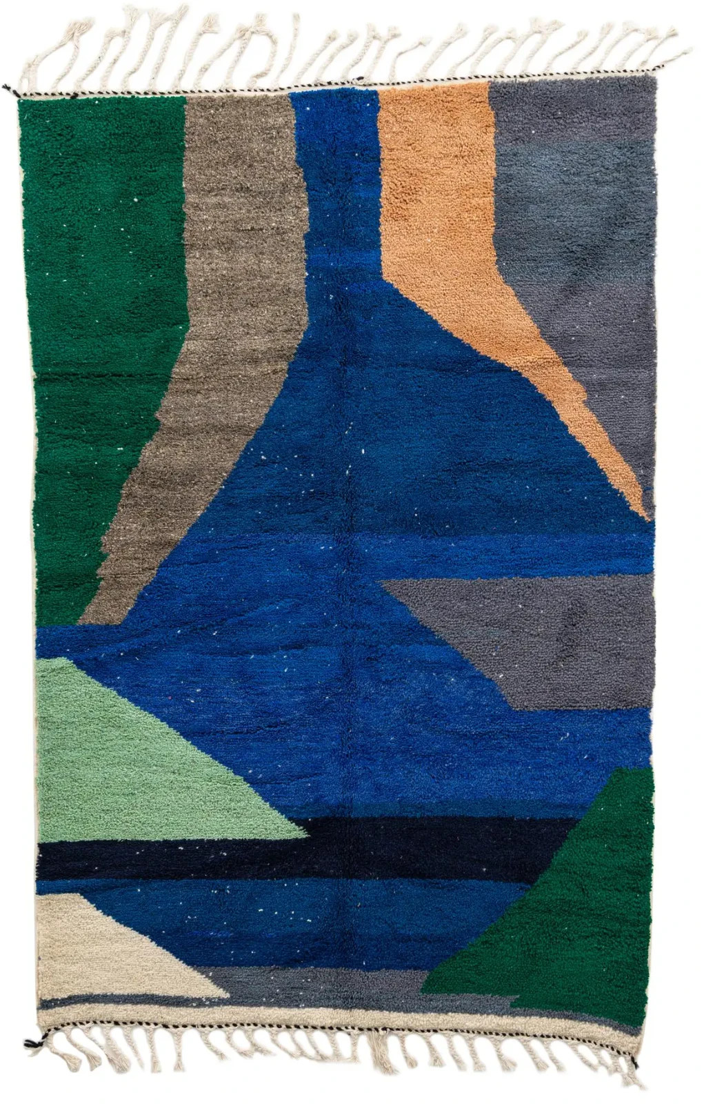 Color Blue, Gray, Green, Light Green, Black, Ivory, Tan Design Moroccan Wool Rug gallery