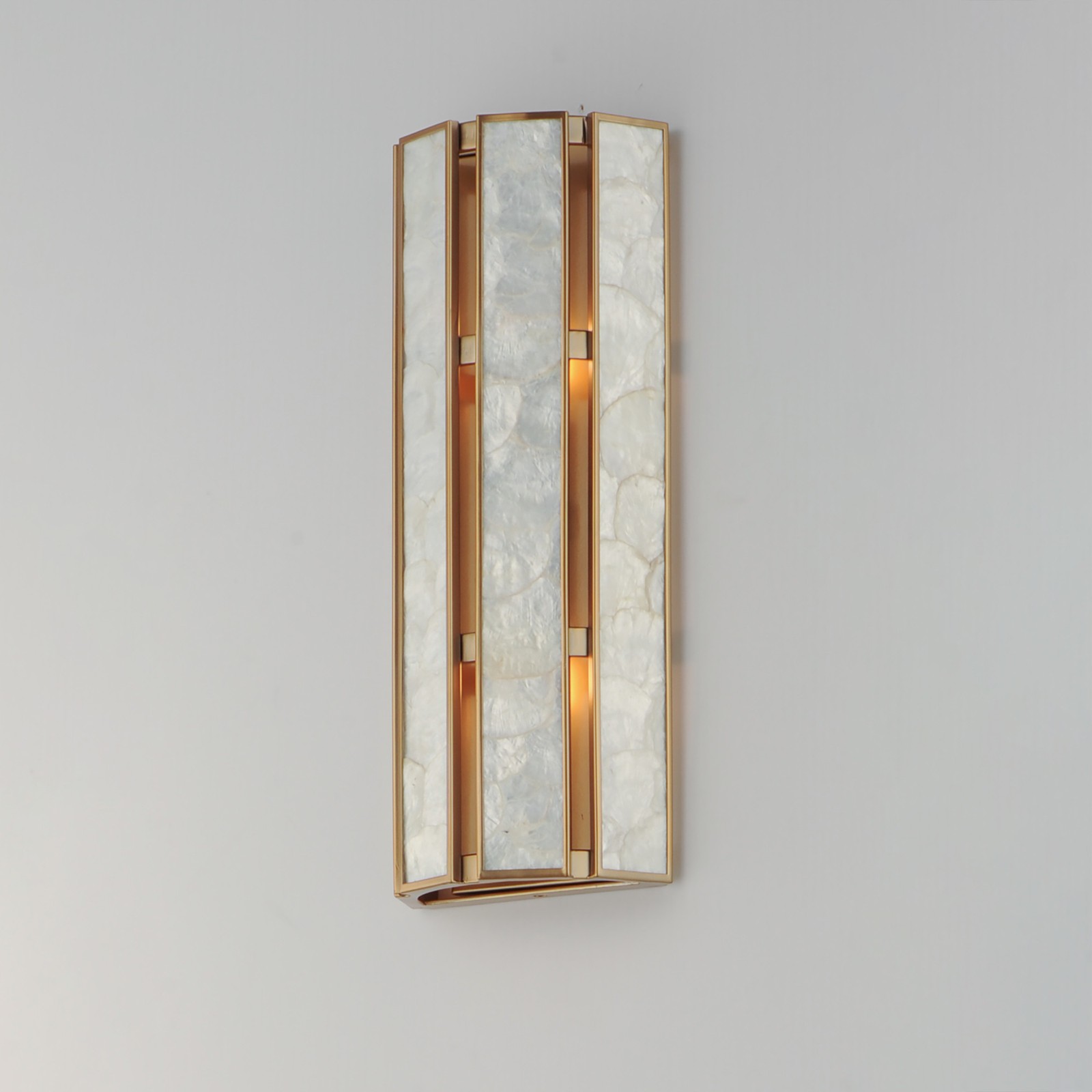 Maxim 12801 Miramar 2 Light 19" Tall Wall Sconce - Capiz / Natural Aged Brass gallery