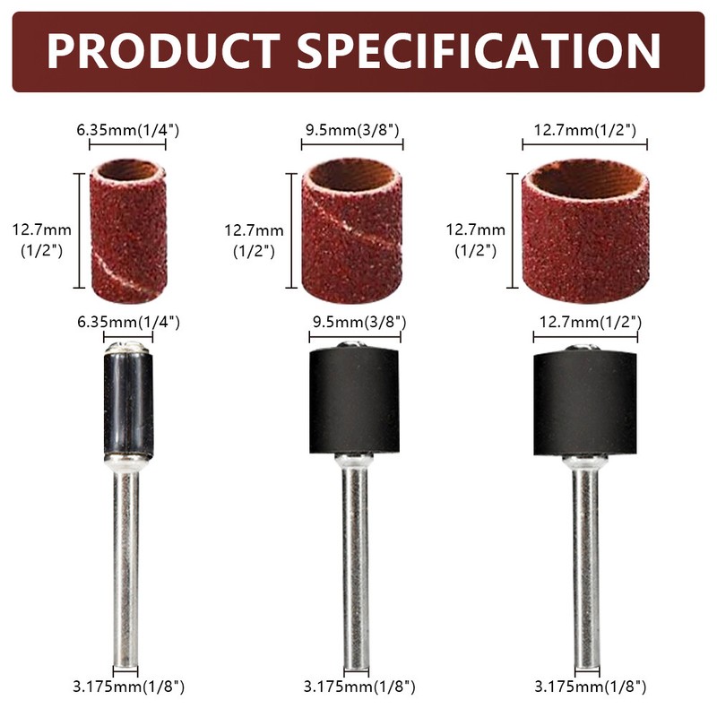 384Pcs Sanding Drum Kit Nail Sander Drill Bit For Dremel Accessories Rotary Tool gallery