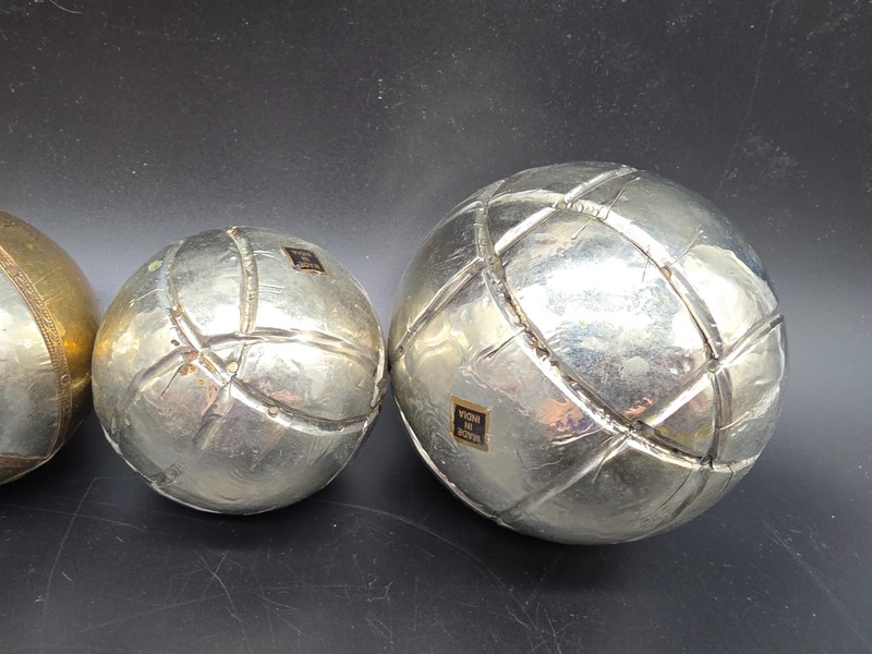 4 Brass Gold & Silver Tone Orb, Sphere, Ball, Bowl Fillers Metal Made in India gallery