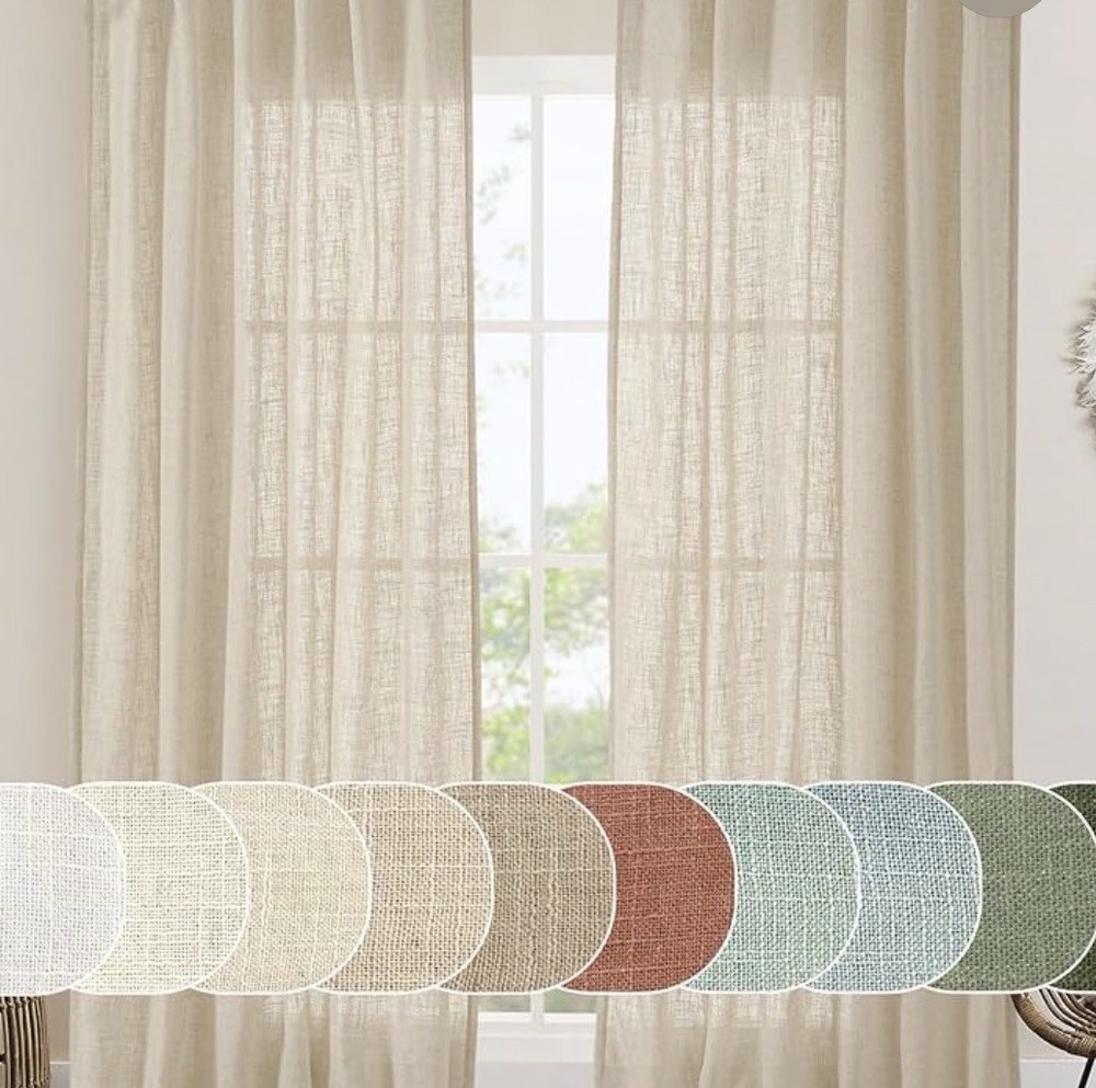 Light Filtering Faux Linen Curtain 2panels 52in X 96in New In Package Teal/green