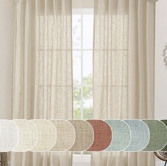 Light Filtering Faux Linen Curtain 2panels 52in X 96in New In Package Teal/green