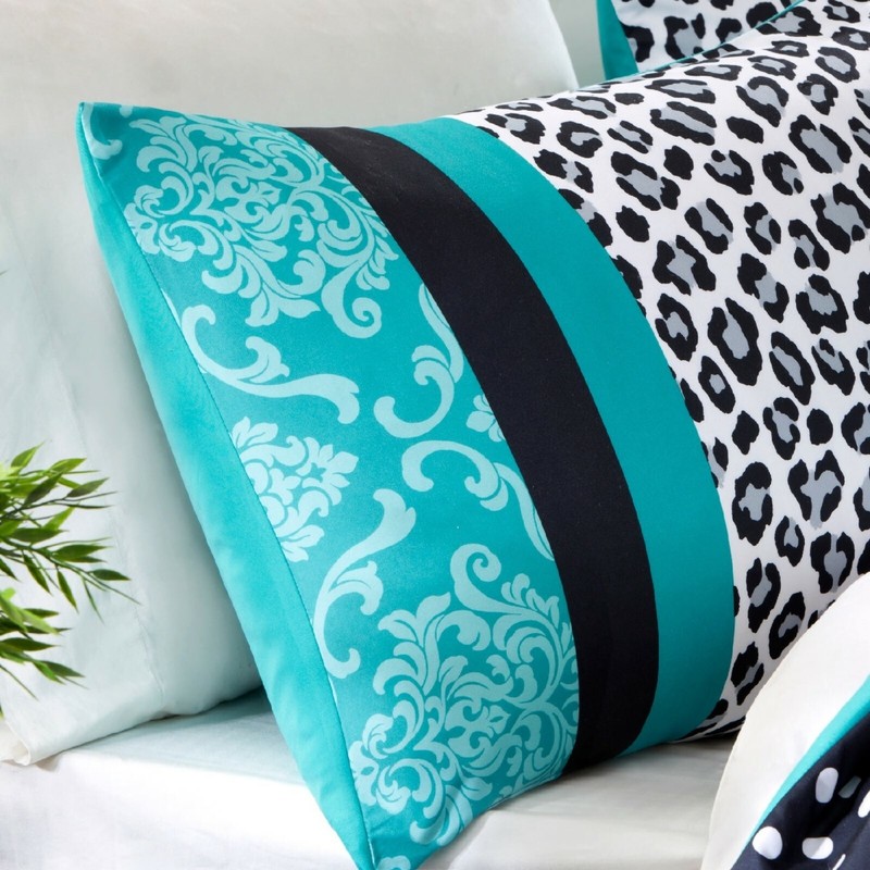 Comforter Set Twin Animal Print Bedding Black Blue White Polka Dot Pillow Shams gallery