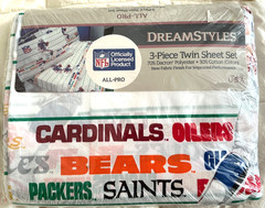 NFL Twin Sheet Set includes pillowcase Polyester Cotton Blend NWT