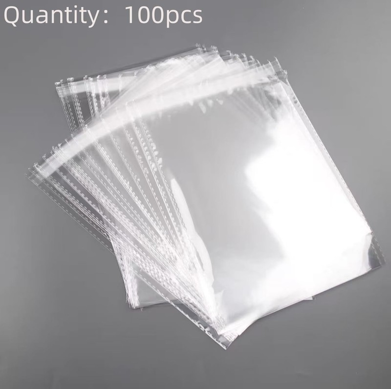 100 Pieces (9x12 Inch) Clear Plastic Bags for Packaging, 9" X 12", clear gallery
