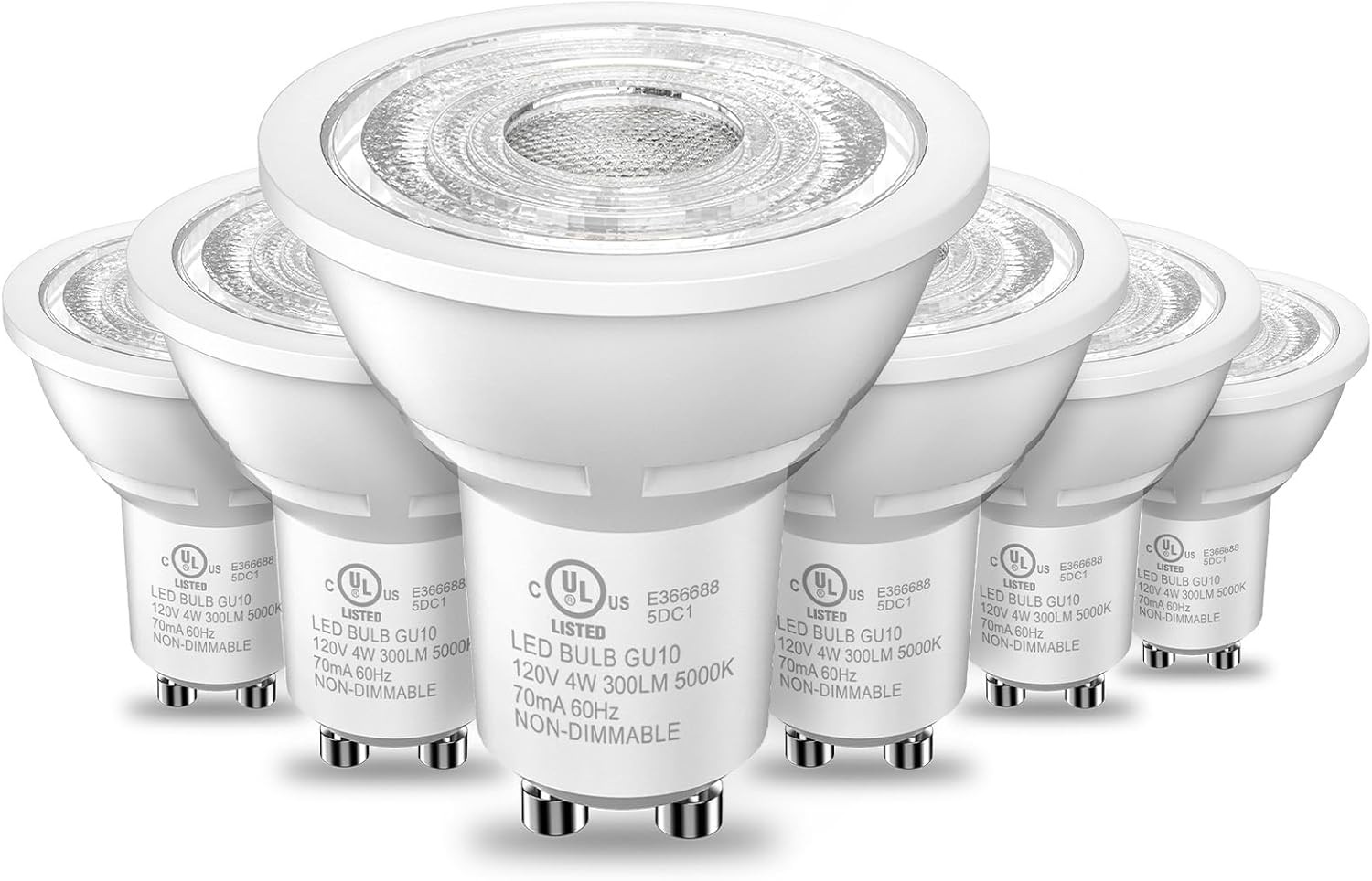 TJOY GU10 LED Light Bulbs Non-Dimmable, 4W, 5000K Daylight White, 300LM, Equival gallery