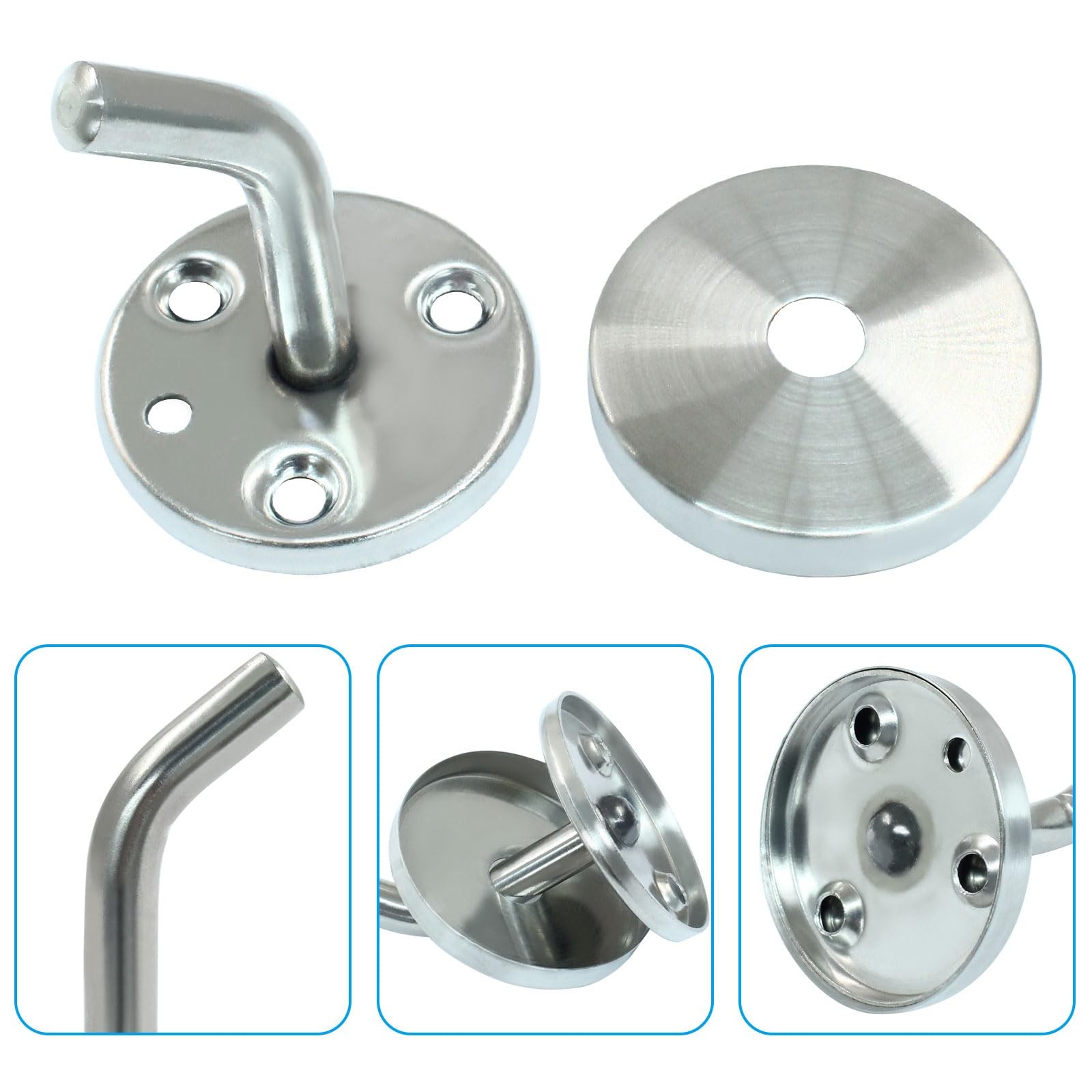 Heavy Duty Wall Hooks 5 CM/2 Inch Single Hook Coat Hook Silver Towel Hangers ... gallery