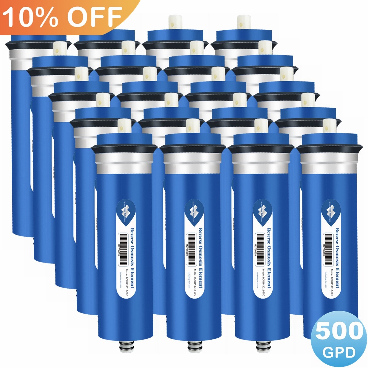 20 Pack 500 GPD RO Membrane Maple Syrup Reverse Osmosis System Water Filter NSF gallery