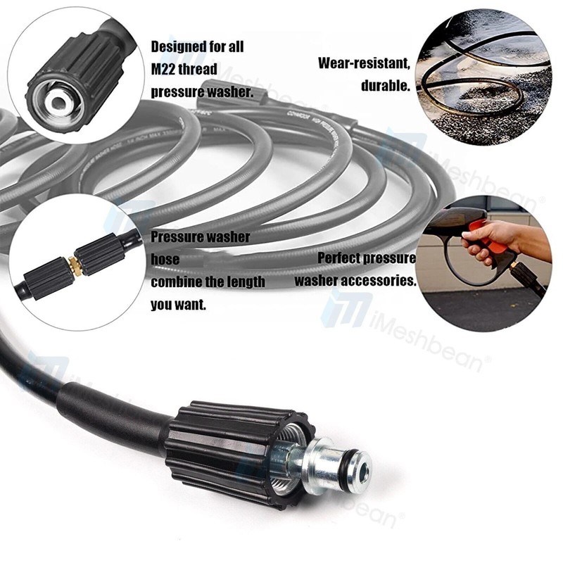 25FT 5800PSI Replacement High Pressure Power Washer Hose M22 3/8" Quick Connect- gallery
