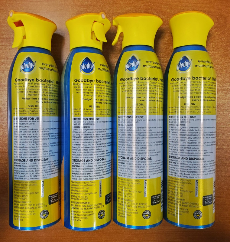 4 Cans: Pledge Antibacterial Multi Surface Cleaner CITRUS 9.7 oz ea (3544) E2E gallery