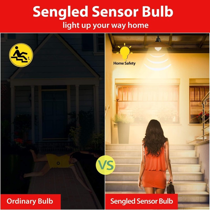Energy-Saving Motion Sensor Light Bulbs 2 Pack - 11W Soft White, 1200 Lumens gallery