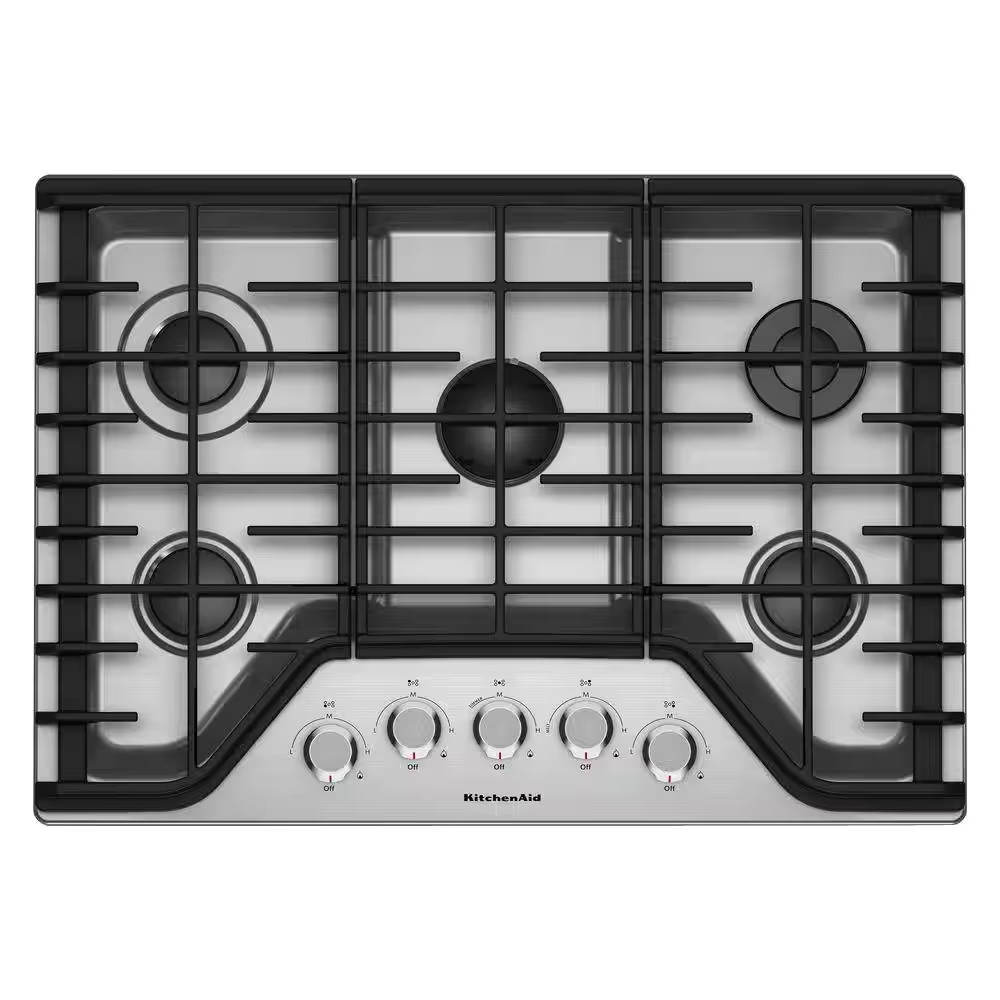 NEW KitchenAid 36" Stainless Steel Gas Cooktop W/ 5 Sealed Burners KCGS356ESS gallery