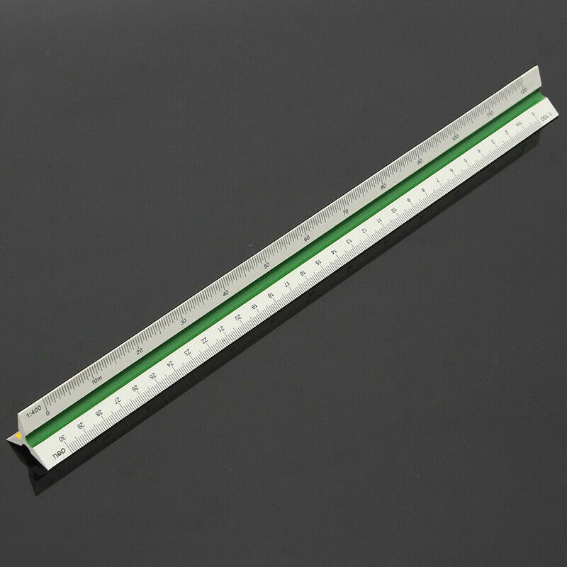 30cm/12" Solid Plastic Metric Triangular Scale Ruler Architect Engineers gallery