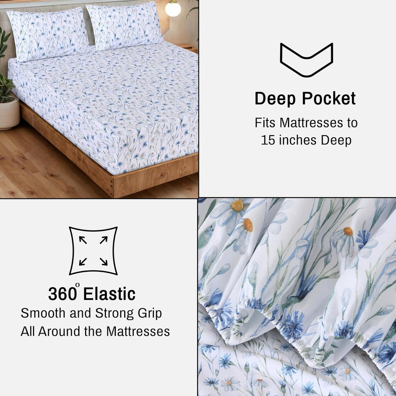 100% Cotton Organic Percale Sheets Full Size – Crisp Cooling Bed Sheets for Hot gallery