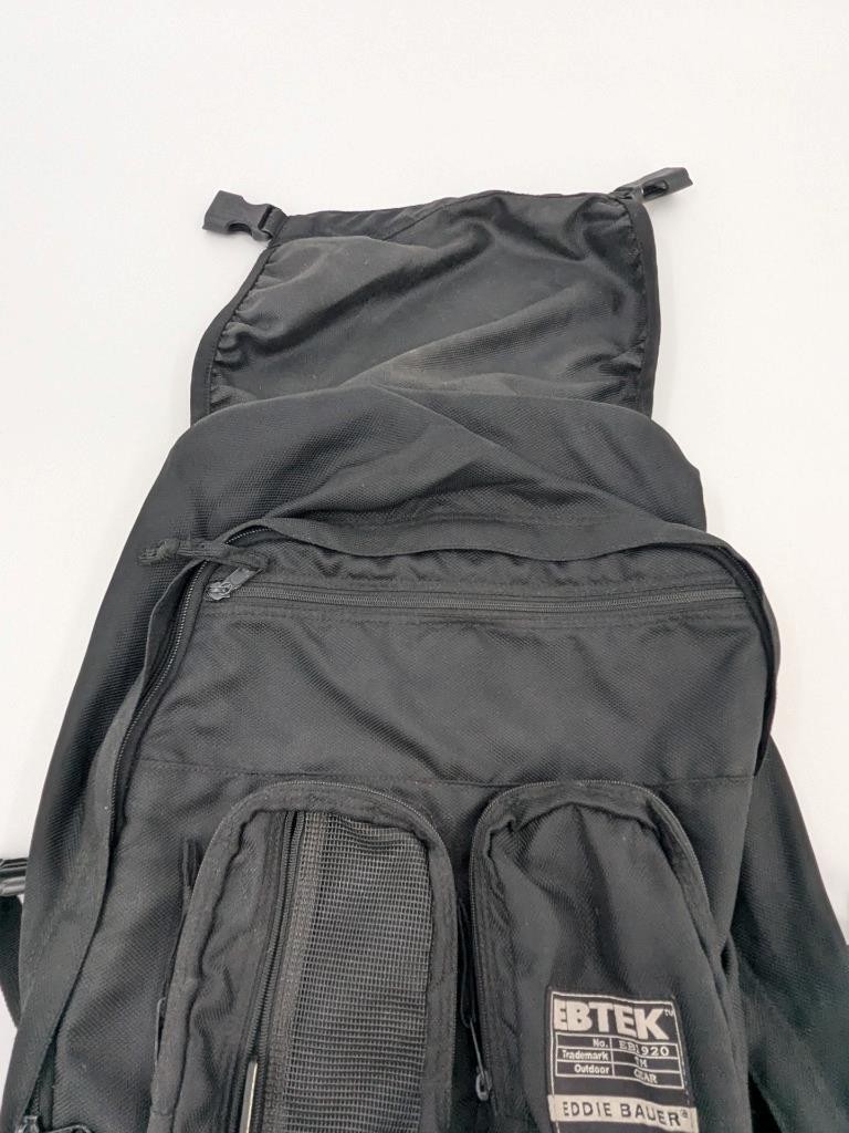Eddie Bauer EBTEK Backpack EB1920 Gray & Black Outdoors Excellent Condition 4