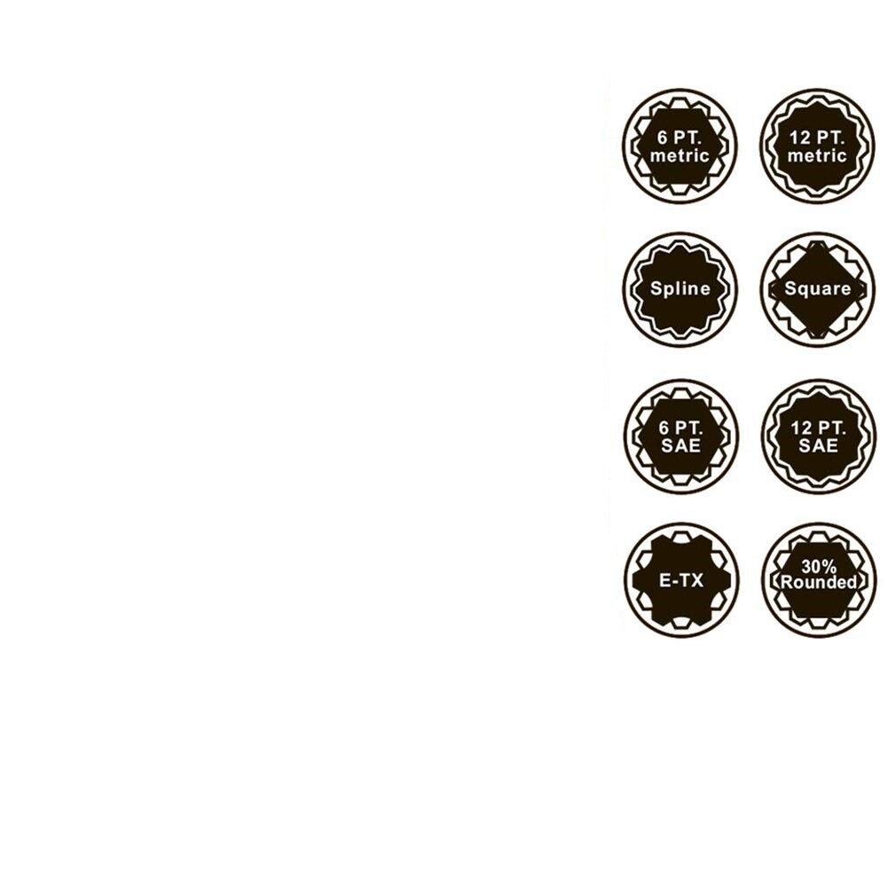 VCT 19pc 1/2" DR. SAE/METRIC Universal Spline Socket Set 6 & 12 Point Square gallery
