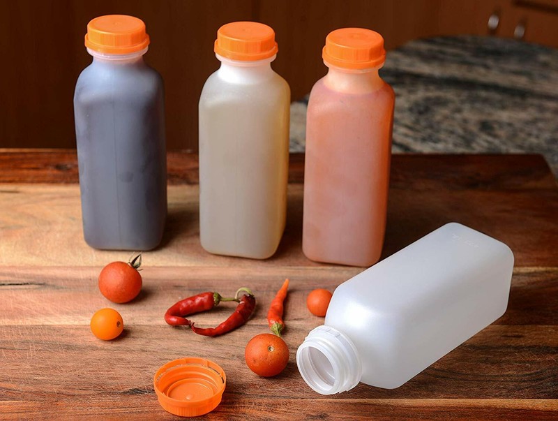 300 Pack Empty Translucent Plastic Juice Bottles with Tamper Evident Caps 16 Oz. gallery