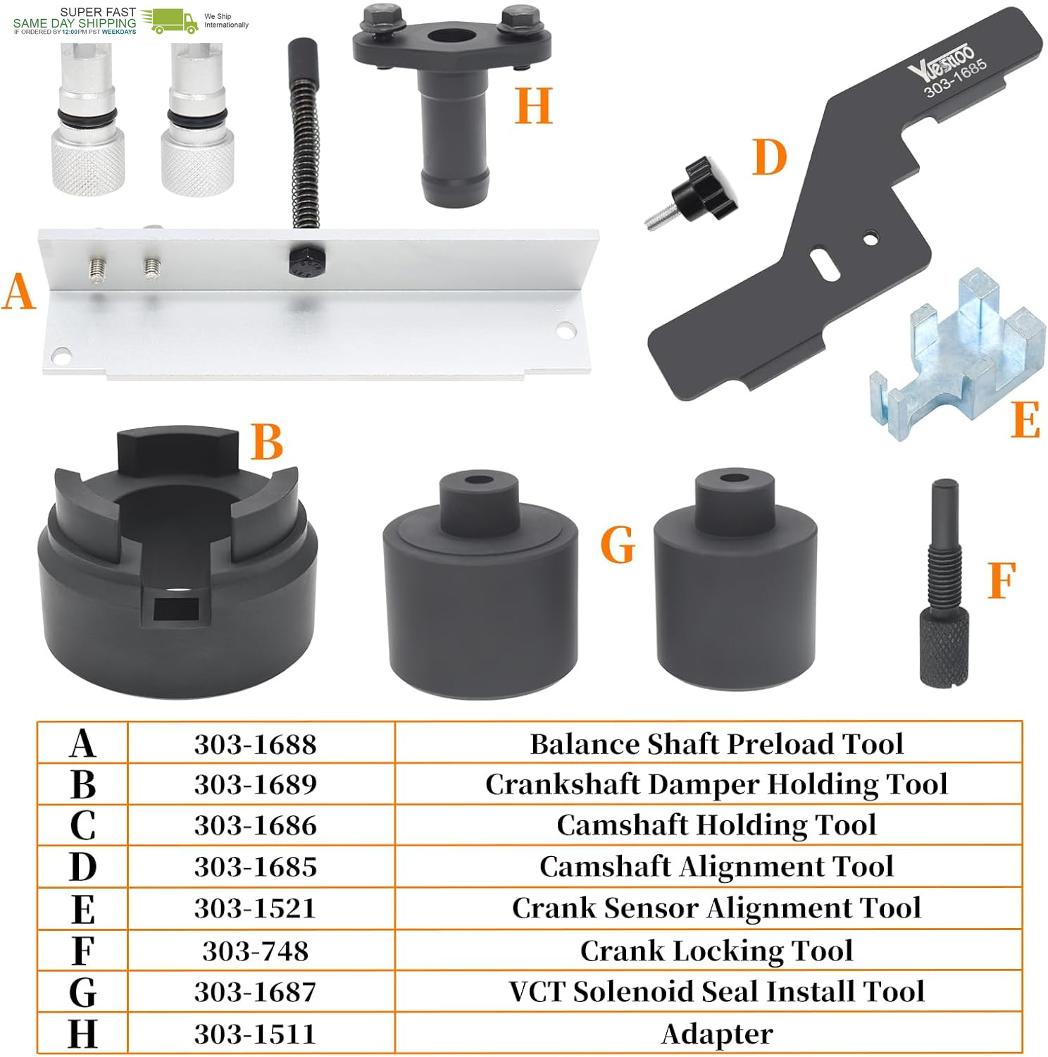 Camshaft Alignment Holding Timing Kit Balance Shaft Preload Tool Crankshaft Damp gallery