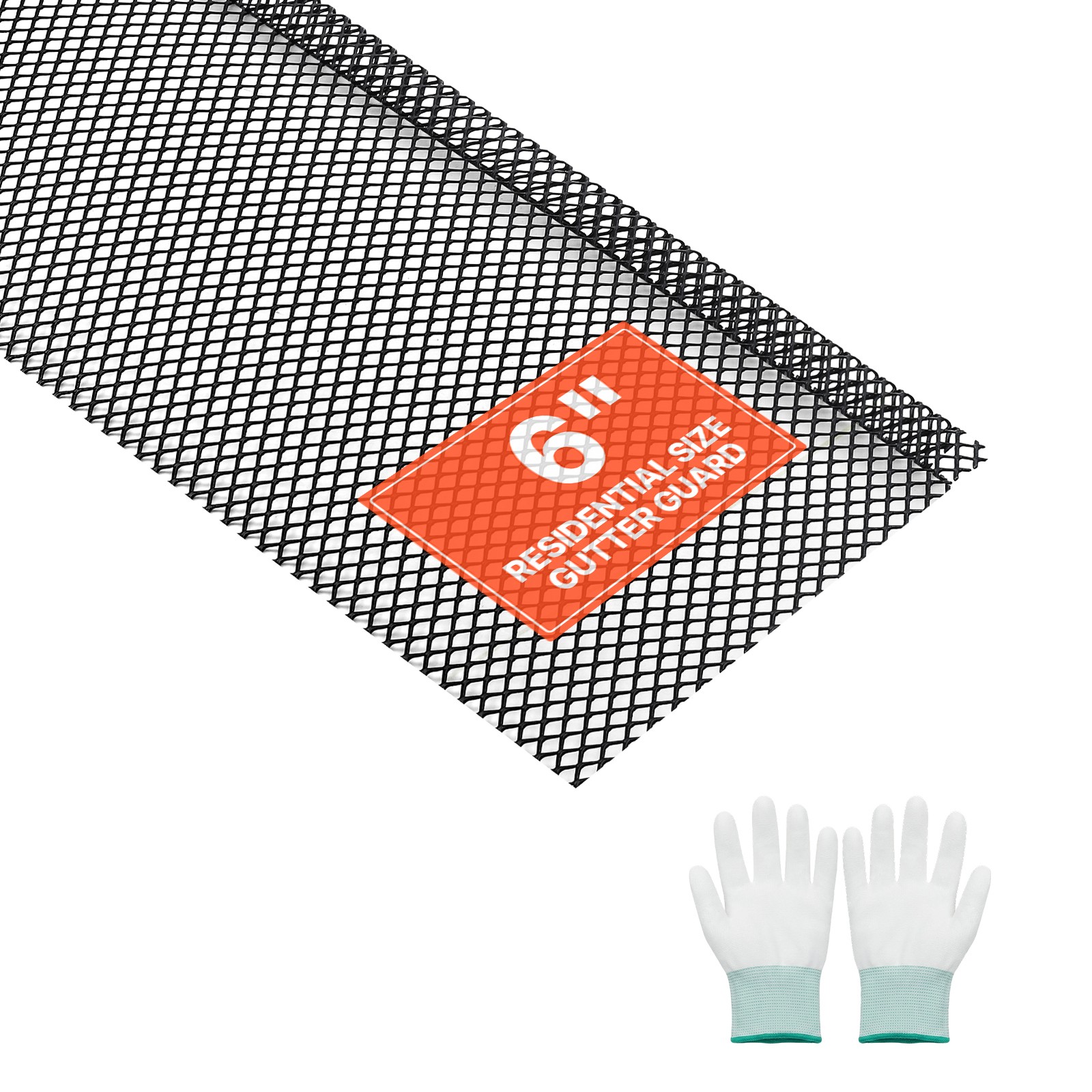 VEVOR Gutter Guard 6 in Powder-Coated Steel Screen Mesh 75ft L for Leaf 25PCS gallery