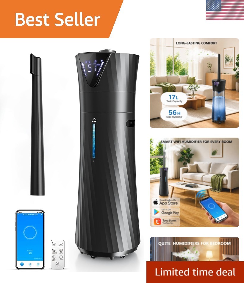 17L Humidifiers for Bedroom Large Room – Ultra Quiet 35dB, 56H Runtime, Smart... gallery