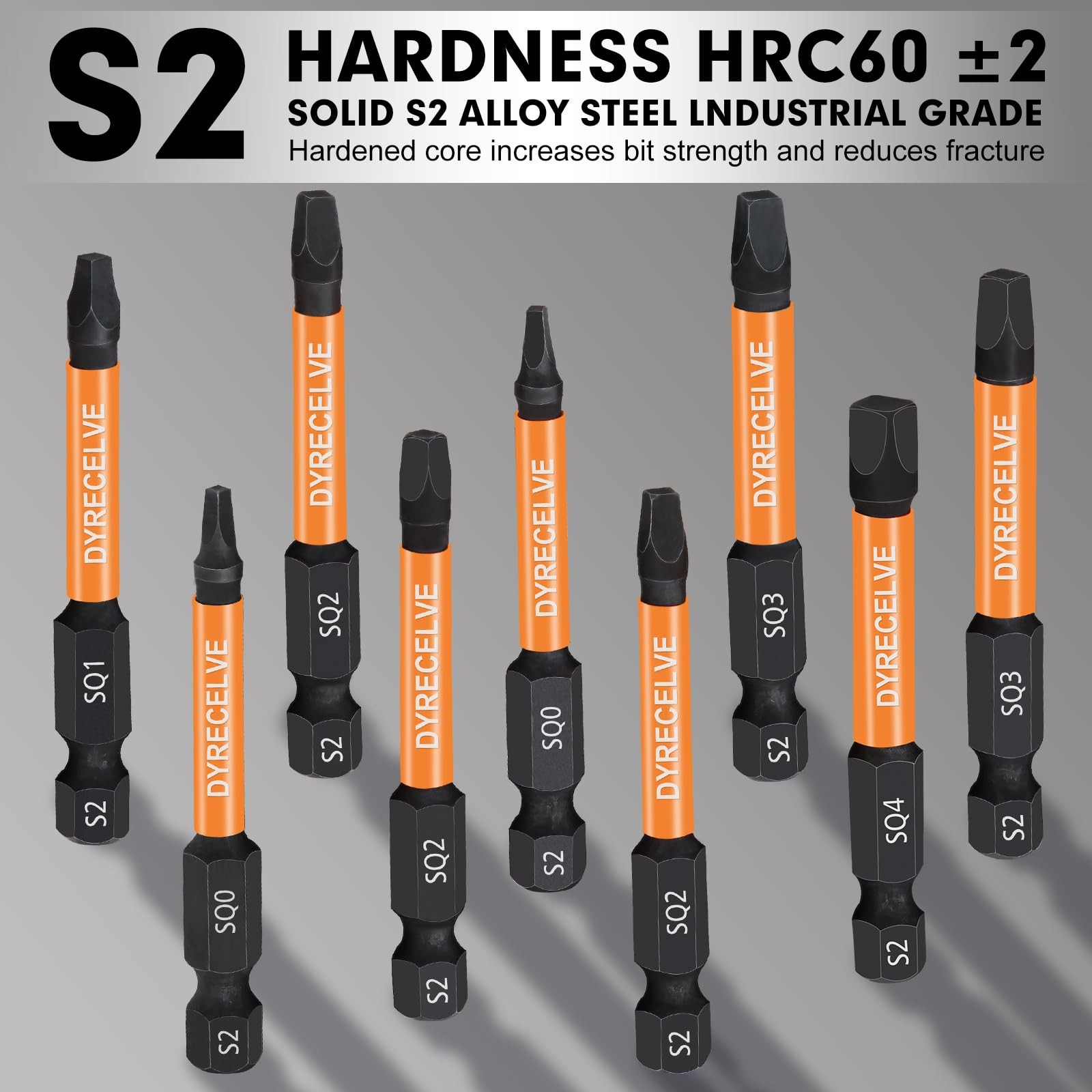 12-Pack Square Drive Bits- PREMIUM S2 Alloy Steel Square Bit Set Magnetic Hea... gallery