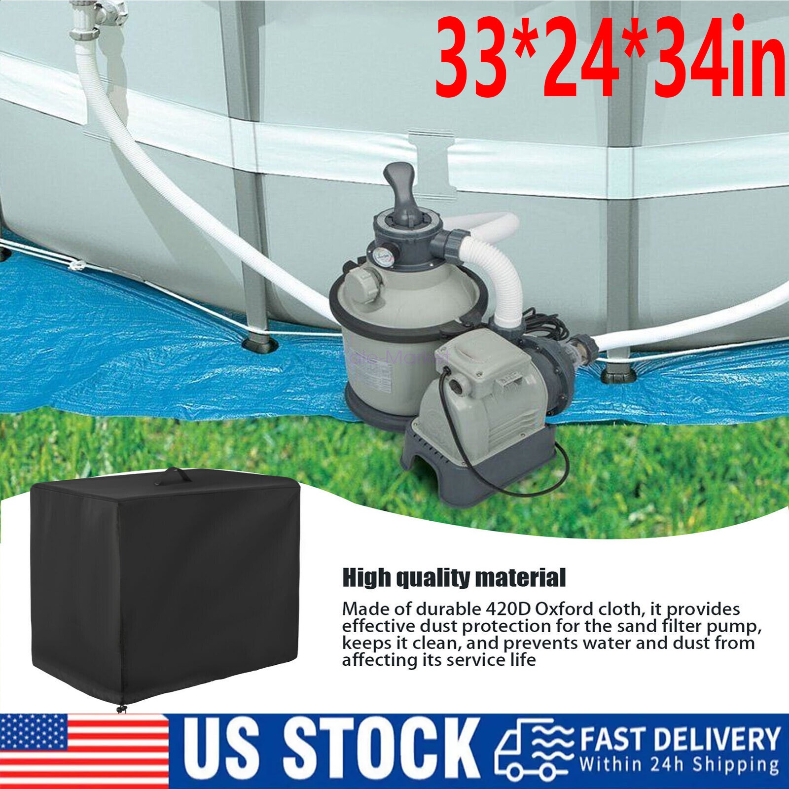 34inch Weatherproof and Tear Resistant Pool Pump Cover Perfect for Outdoor Use gallery