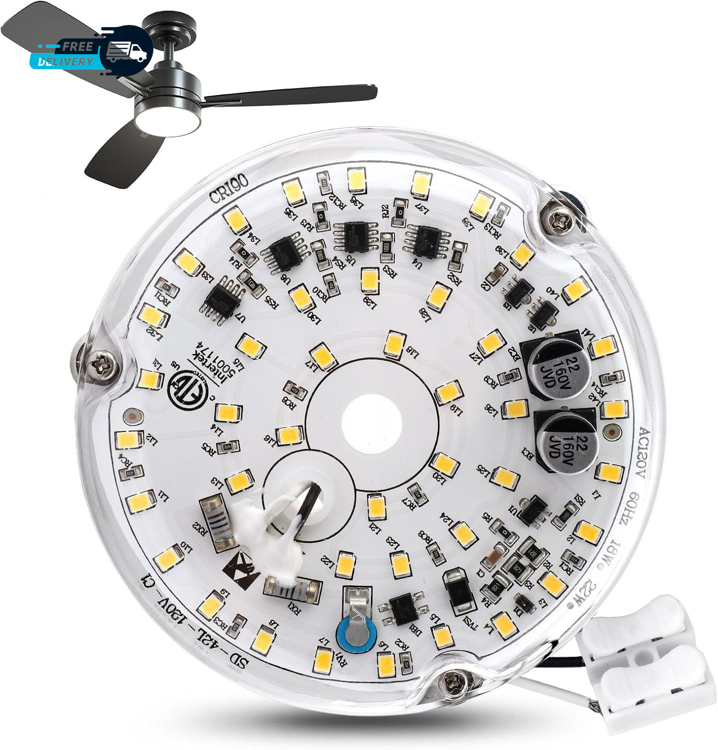 4 Inch Ceiling Fan LED Light Replacement 6000K 18W LED Retrofit Kit Dimmable gallery