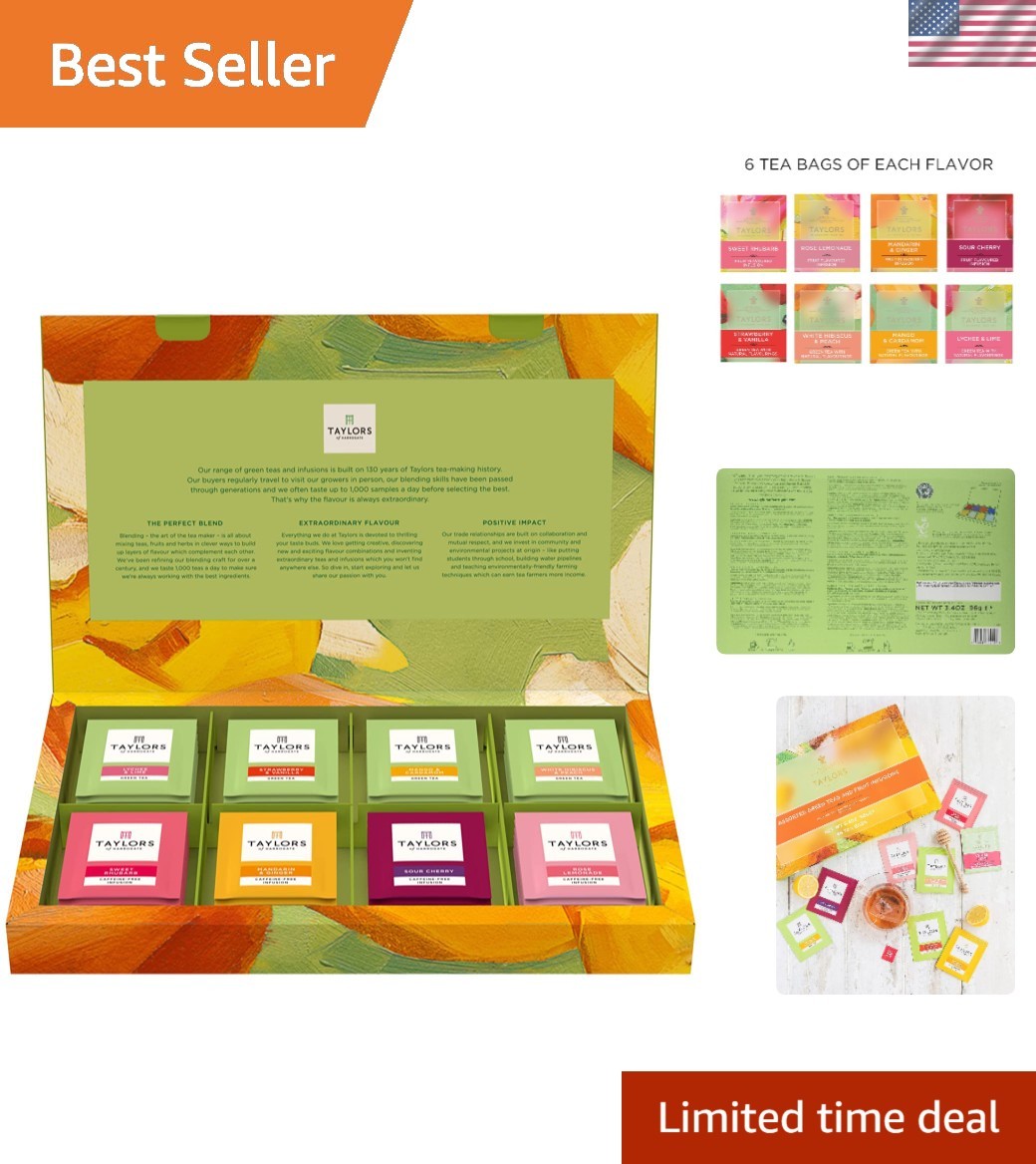 Taylors 48-Cup Green & Herbal Tea Sampler - Gifting Made Easy with Ethical Teas gallery