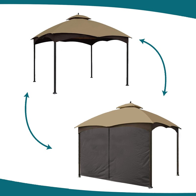 Gazebo Universal Replacement Privacy Curtain - Wonwon 10x10, Brown gallery