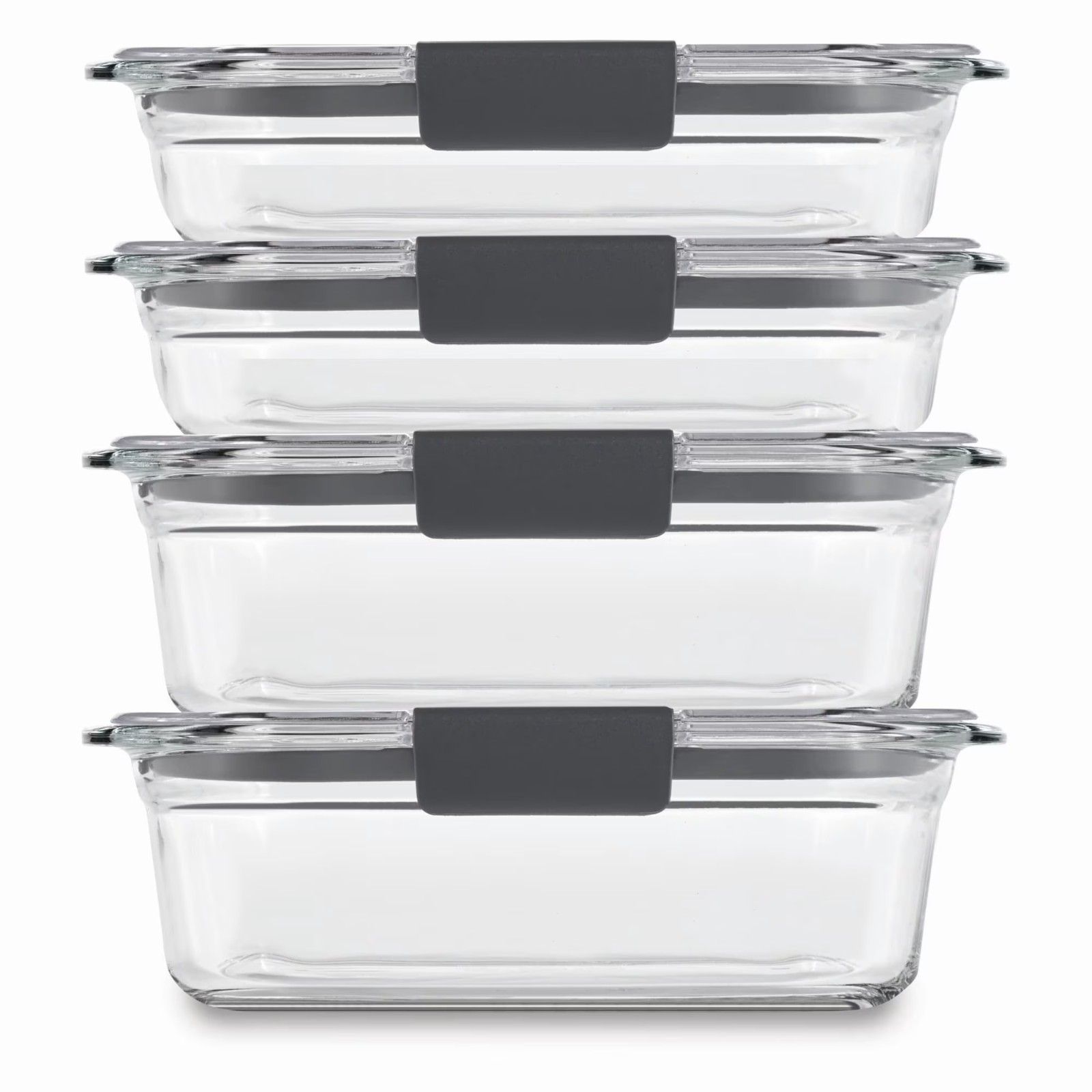 Rubbermaid Brilliance Glass Variety Set of Food Storage Containers Latching Lids gallery