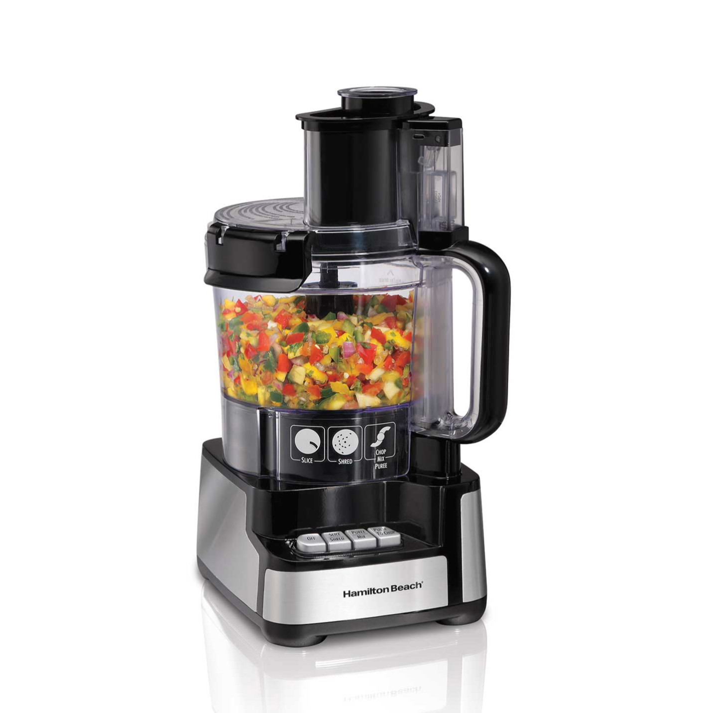Hamilton Beach Stack & Snap Food Processor, 12 Cup Capacity, Black & Stainless gallery