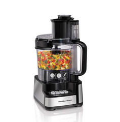 Hamilton Beach Stack & Snap Food Processor, 12 Cup Capacity, Black & Stainless