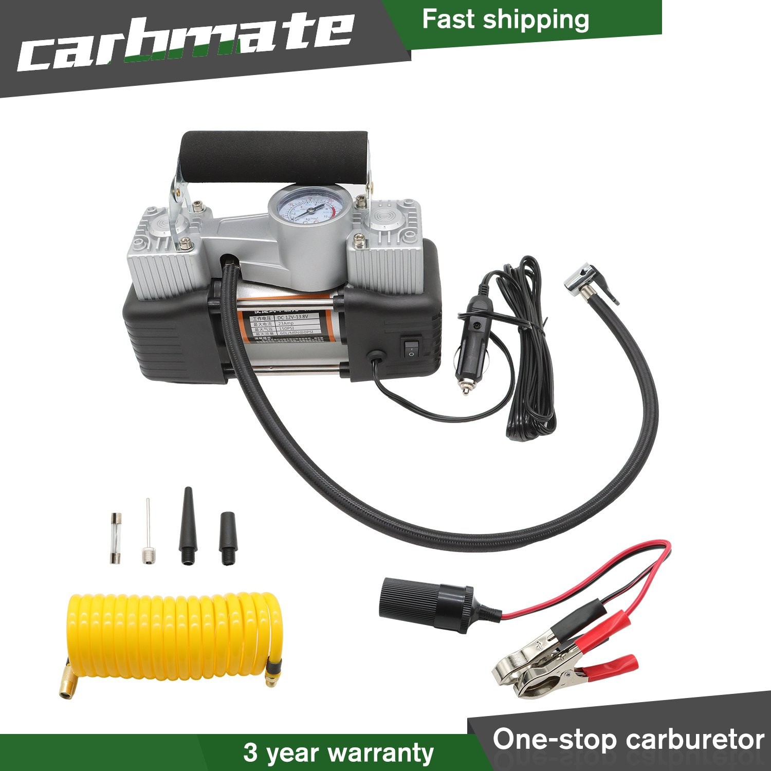 Heavy Duty Portable Air Compressor Car Tire Inflator Electric Pump Auto 12V gallery