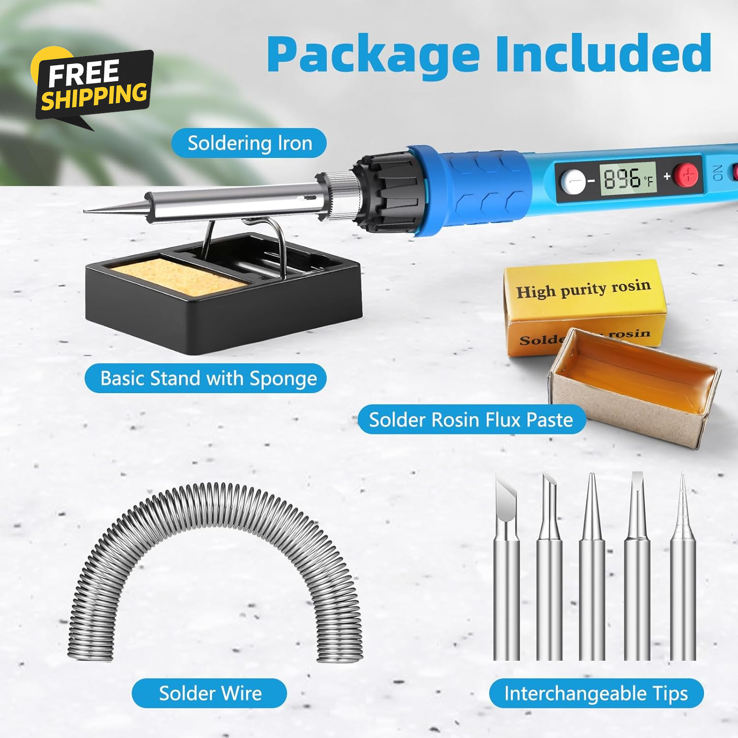 Soldering Iron Kit, 80W 110V LCD Digital Solder Iron Pen with Ceramic gallery
